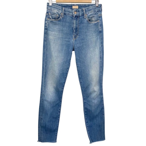 MOTHER Looker Size 27 Jeans High Waist Ankle Fray - Picture 3 of 16